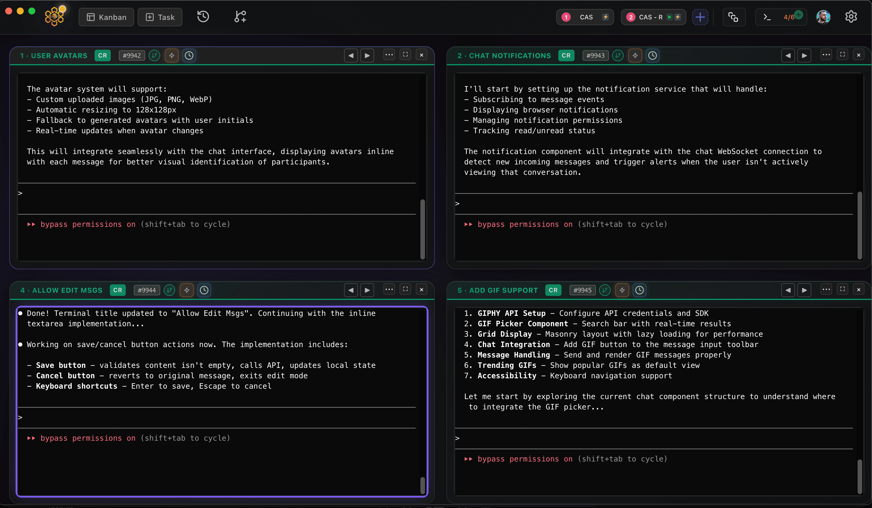 CodeAgentSwarm running multiple AI coding agents in parallel